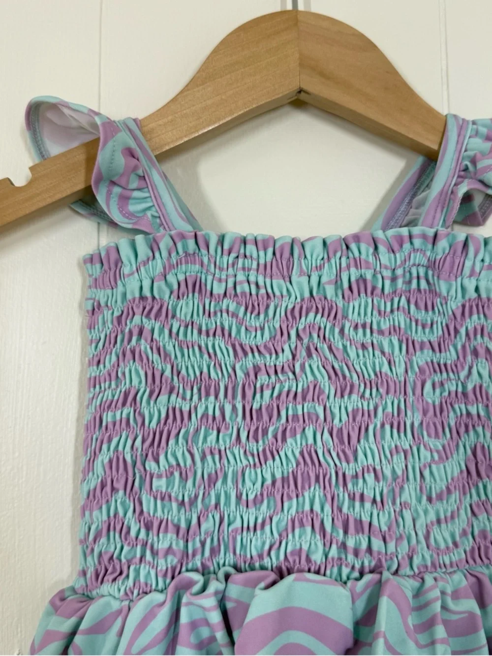 Caden Lane Smocked One Piece Swim Suit